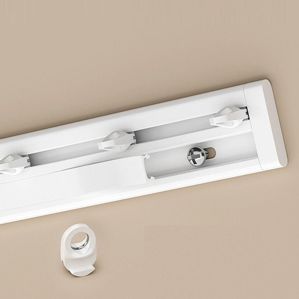 Invisible Ultra-Thin Ceiling Curtain Track, Aluminum Curtain Rail,Silent Bedroom Single Tracks Curtain Rod For Living Room Divider Hospital Balcony(Side a,1.6m/5.2ft)