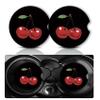 2Pack Cherry Car Cup Holder Coasters,Cars Coasters for Cup Holders,2.75" Universal Anti Slip Rubber Mat with Finger Slot,Cherry Car Accessories Interior Decor,Cherrys Gifts for Women,Men view 1
