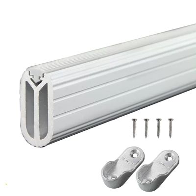 Closet Rods Closet Rods for Hanging Clothes,Clothing Store Oval Mute Closet Rod Holders,Aluminum Wardrobe Hanging Pole(Silver,140cm/55 in)