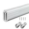 Closet Rods Closet Rods for Hanging Clothes,Clothing Store Oval Mute Closet Rod Holders,Aluminum Wardrobe Hanging Pole(Silver,140cm/55 in) view 1
