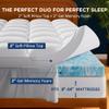 Airtree California King Dual Layer 4 Inch Memory Foam Mattress Topper, 2 Inch Cooling Gel Memory Foam and 2 Inch Down Alternative Pillow Top, 8-24 Inch Deep Pocket, Medium Support for Back Pain view 3