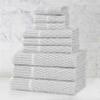 BLUENILEMILLS Juno Viscose Cotton Blend Medium Weight Towel Set, for Bathroom, Shower, Spa, Hotel, Plush, Highly Absorbent and Ultra-Soft Towels, Bath Essentials, 9 Piece Assorted Towel Set, Platinum view 1
