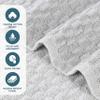 BLUENILEMILLS Juno Viscose Cotton Blend Medium Weight Towel Set, for Bathroom, Shower, Spa, Hotel, Plush, Highly Absorbent and Ultra-Soft Towels, Bath Essentials, 9 Piece Assorted Towel Set, Platinum view 3