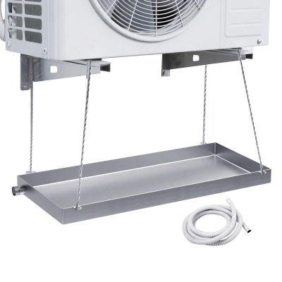304 Stainless Steel AC Water Catcher Drip Pan Reliable Oil Water Tray for Outdoor AC Units Portable air Conditioners Easy to Clean Commercial Residential use(50x30cm(20x12in))