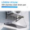304 Stainless Steel AC Water Catcher Drip Pan Reliable Oil Water Tray for Outdoor AC Units Portable air Conditioners Easy to Clean Commercial Residential use(50x30cm(20x12in)) view 2