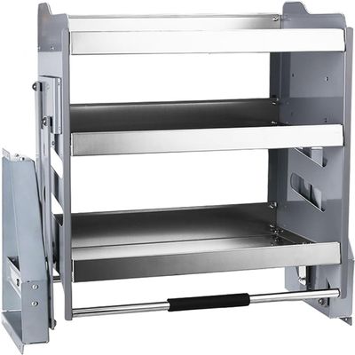 3Tier Pull Down Cabinet Organizer, Heavy Duty Pull Down Shelf For Upper Cabinets, Drop Down Storage Shelf For Spices & Dishes, Space Saver Slide Out Organizer For Kitchen Restaur(Size:18.1"x11"x24.8")