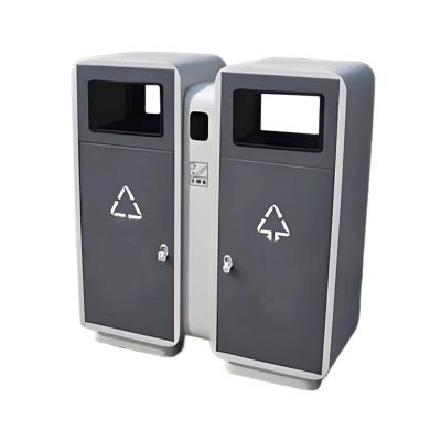 CAOJLjiaxiang-2012 Outdoor Garbage Cans Outdoor Classified Rubbish Bin Public Area Galvanised Steel Trash Can