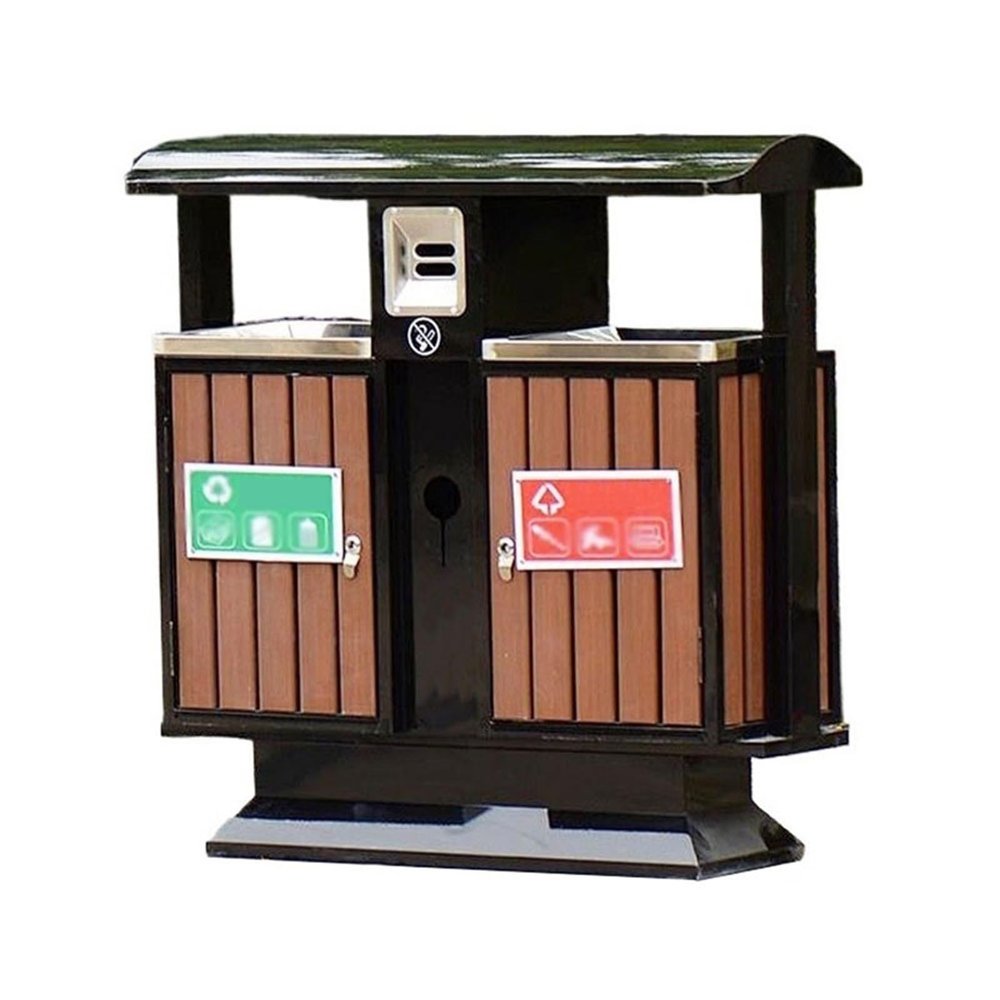 CAOJLjiaxiang-2012 Outdoor Garbage Cans Chinese Style Imitation Antique Trash Can Outdoor Scenic Spot Metal Rubbish Bin
