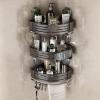 VOLPONE Corner Shower Caddy Suction Cup Shower Shelf Corner No Drilling Bathroom Shower Organizer Storage Rack Adhesive triangle with towel bar hooks 3 tier gray view 1