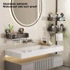 VOLPONE Corner Shower Caddy Suction Cup Shower Shelf Corner No Drilling Bathroom Shower Organizer Storage Rack Adhesive triangle with towel bar hooks 3 tier gray view 2