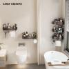 VOLPONE Corner Shower Caddy Suction Cup Shower Shelf Corner No Drilling Bathroom Shower Organizer Storage Rack Adhesive triangle with towel bar hooks 3 tier gray view 4
