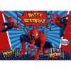 51PCS spidey birthday party supplies, backdrop, "Happy Birthday" banner,tablecloth, large aluminum balloon, small aluminum balloons, latex balloons, cake topper,cupcake toppers, hanging swirls view 4