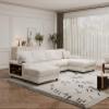 137'' U-Shaped Corduroy Sectional Sofa Combination Cloud Couch Oversized Comfy 4 Seat Sofa with Side Shelves and Double Lounge Chaise for Living Room view 3