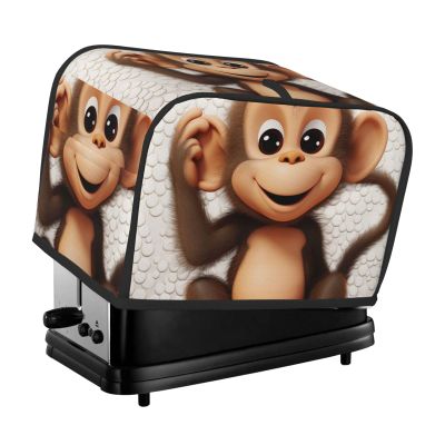 2 Slice Toaster Cover with Pocket Universal Size Toasters Dusts Covers cute monkey Bread Machine Cover & Protection Bread Machine Protector Small Kitchen Appliance Covers