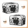 2 Slice Toaster Cover with Pocket Universal Size Toasters Dusts Covers Cartoon Black White Sheep Bread Machine Cover & Protection Bread Machine Protector Small Kitchen Appliance Covers view 3