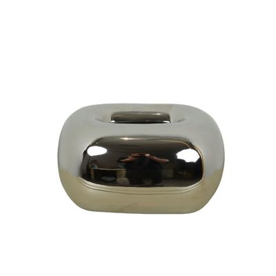 Modern Ceramic Household Tissue Box Creative Dining Table Storage Napkin Facial Dispenser Ornaments Napkin Holder(Silver)