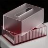 Light Luxury Desktop Acrylic Tissue Box Semi-Corrugated Napkin Facial Dispenser for Home Restaurant Hotel Napkin Holder(Red,Large) view 3