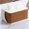 Creative Rectangular Leather Tissue Box Bottom Opening and Closing Desktop Napkin Facial Dispenser Napkin Holder view 3