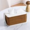 Creative Rectangular Leather Tissue Box Bottom Opening and Closing Desktop Napkin Facial Dispenser Napkin Holder view 4