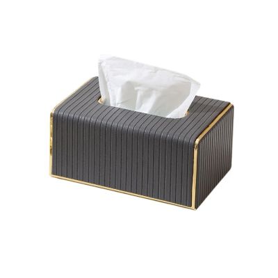 Light Luxury Tissue Holders Leather Napkin Facial Dispenser Home Decor for Bathroom Kitchen Bedroom Office Napkin Holder(Dark Gray)