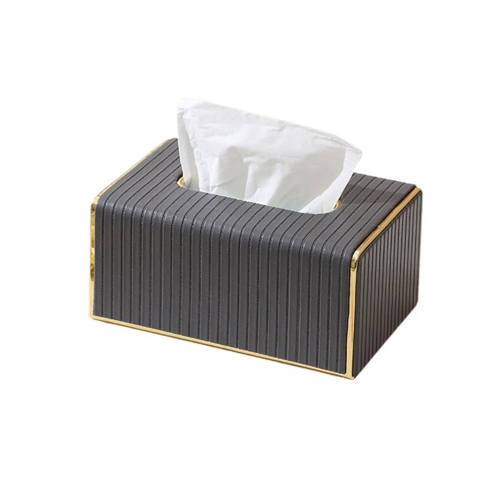Light Luxury Tissue Holders Leather Napkin Facial Dispenser Home Decor for Bathroom Kitchen Bedroom Office Napkin Holder(Dark Gray)