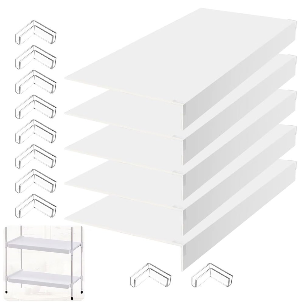 39"18"3" Wire Shelf Liner, Non-Adhesive Removable Wire Rack Covers Protector Mats, Set of 5, White