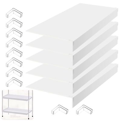 5 Pcs Wire Rack Covers Faux Wood Style, 17163in Removable Shelf Liners, Thickened for Pantry Laundry Room, Non-Adhesive Installation Shelving