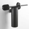 Bathroom Black Toilet Brush Holder Set with 304 Stainless Steel Wall Mounted Brushes for Cleaning Storage view 3