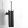 Bathroom Black Toilet Brush Holder Set with 304 Stainless Steel Wall Mounted Brushes for Cleaning Storage view 4