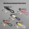 Keychain, Aluminum Alloy Dinosaur Charm Paired with a Hand-Woven Bracelet, Dinosaur Keychain Charm Paired (Black-B) view 2