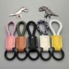 Keychain, Aluminum Alloy Dinosaur Charm Paired with a Hand-Woven Bracelet, Dinosaur Keychain Charm Paired (Black-B) view 3