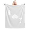 Ace of Spades Poker Throw Blanket - Soft Plush Fleece Blanket for Couch, Bed, Sofa - Home Decor Cozy Blankets Gifts for Women Men, White, 50x60 Inches view 1