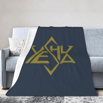 Yeshua Star of David Throw Blanket - Soft Plush Fleece Blanket for Couch, Bed, Sofa - Home Decor Cozy Blankets Gifts for Women Men, Blue, 60x80 Inches