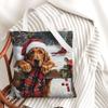Christmas Irish Setter Dog Canvas Tote Bag for Shopping 13x15, Xmas Farmhouse Cardinal Puppy Reusable Grocery Print Bag for Women Men, Holiday Pet Aesthetic Painting Gift Decor view 2