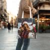 Christmas Irish Setter Dog Canvas Tote Bag for Shopping 13x15, Xmas Farmhouse Cardinal Puppy Reusable Grocery Print Bag for Women Men, Holiday Pet Aesthetic Painting Gift Decor view 4