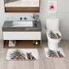4PCS Christmas German Shepherd Dog Shower Curtain Sets with Non-Slip Rug, U Shape and Toilet Lid Cover Mat, Xmas Tree Gifts Home Bathroom Accessory Sets Decor, 72 x 72 Inch view 4