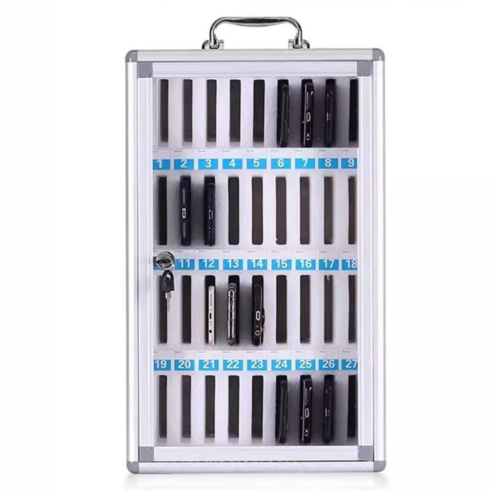 Pubstbos Cell Phone Storage Cabinet 12/24/36/48/60-slot Mobile Phone Lockers Aluminum Alloy Phone Safes for Classrooms Factories and Gymnasiums(36)