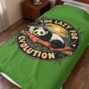 GANDAR Too Lazy for Evolution Panda Velveteen Plush Blanket Funny Animal Humor Cozy Throw Gift view 2