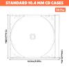 25 PCS CD Jewel Cases 10.4 mm Clear Empty CD Cases Acrylic Blank CDs Jewel Storage Case with Assembled Tray for Home, Office, School CDs DVDs Protection and Replacemen view 2