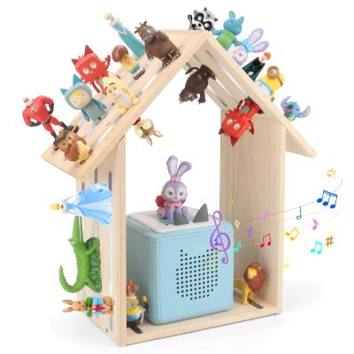 RZYLKA for Tonies Box Shelf Magnetic Storage Shelf, Large Size House for TonieBox 1/2 Player Tonies Figures Characters for Children Room, Wall-Mounted and Desktop Placement