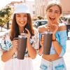 6PCS Silicone Straw Covers Cap Compatible with Stanley Cup 30-40 oz Tumbler with Handle 10mm Straw Toppers Reusable Cover for Stanley Cup AccessoriesBrown view 3