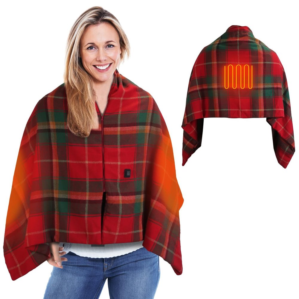 71x24In Heated Shawl,Wearable Cordless USB Heated Blanket Electric Throw Wrap Indoor Outdoor with Zipper 3 Heating Levels Machine Washable for Outdoor Home Office