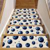 15Pcs Non-Slip Stair Treads for Wooden Steps, 8"x30" Carpet Mat Indoor Stair Runners Mats Polyester Washable Reusable Adhesive Stair Rugs for Kids Elders and Pets (Polka Blueberry) view 1