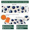 15Pcs Non-Slip Stair Treads for Wooden Steps, 8"x30" Carpet Mat Indoor Stair Runners Mats Polyester Washable Reusable Adhesive Stair Rugs for Kids Elders and Pets (Polka Blueberry) view 4