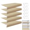 5 Pcs Wire Shelf Cover, 36 x 14 x 2 in PVC Material Shelf Covers for Pantry Shelves(Not Wood), Removable Closet Shelving Liner for Home Kitchen, Office Organization - Yellow Maple Color view 1