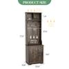 IDEALHOUSE Farmhouse Narrow Coat Rack with Shoe Storage, 23.6" Small Hall Tree with Bench, Entryway Coat Rack with 5 Hooks, 2 Cubbies & 1 Barn Door Cabinet for Entryway, Hallway, Mudroom, White/Brown view 3