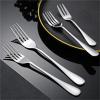 5PCS stainless steel fork for home Western style pasta steak thickened heavy-duty long handled(Fork 2) view 3