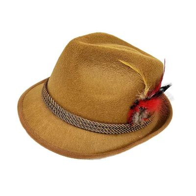 Oktoberfest Hats for Men German Hats for Oktoberfest Beer Festival Party Trilby Homburg Hat Twisted Belt Headwear Widget Hat
