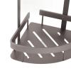 2 Tier Corner Shower Shelf, Wall Mounted Bathroom Storage Rack, Aluminum Alloy Shower with Hooks and Decorative Covers, Space Saving for Towels and Toiletries view 4