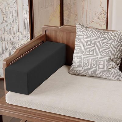 ADUODAO Rectangular Sofa Arm Rest Pillow Bed Gap Filler with Removable Washable Cover for Home Couch Bed Car Living Room, Custom Size Head Support Yoga Bolster (90 * 20 * 20cm,Black)